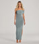 Undeniable Beauty One-Shoulder High Slit Knit Maxi Dress