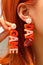 Orange GAME DAY Rugby Rice Bead Dangle Stud Earrings