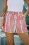 Pink Tie Dye Drawstring Casual Shorts